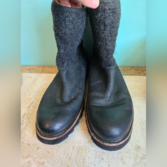 Sorel Winter Boots Mens Mad Slip sz 12 waterproof leather & felt wool Black - Picture 9 of 9